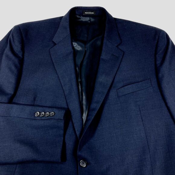 Pronto Uomo Platinum Wool Blazer Navy Blue 2 Vent 48 50 L Executive Fit - Picture 5 of 16